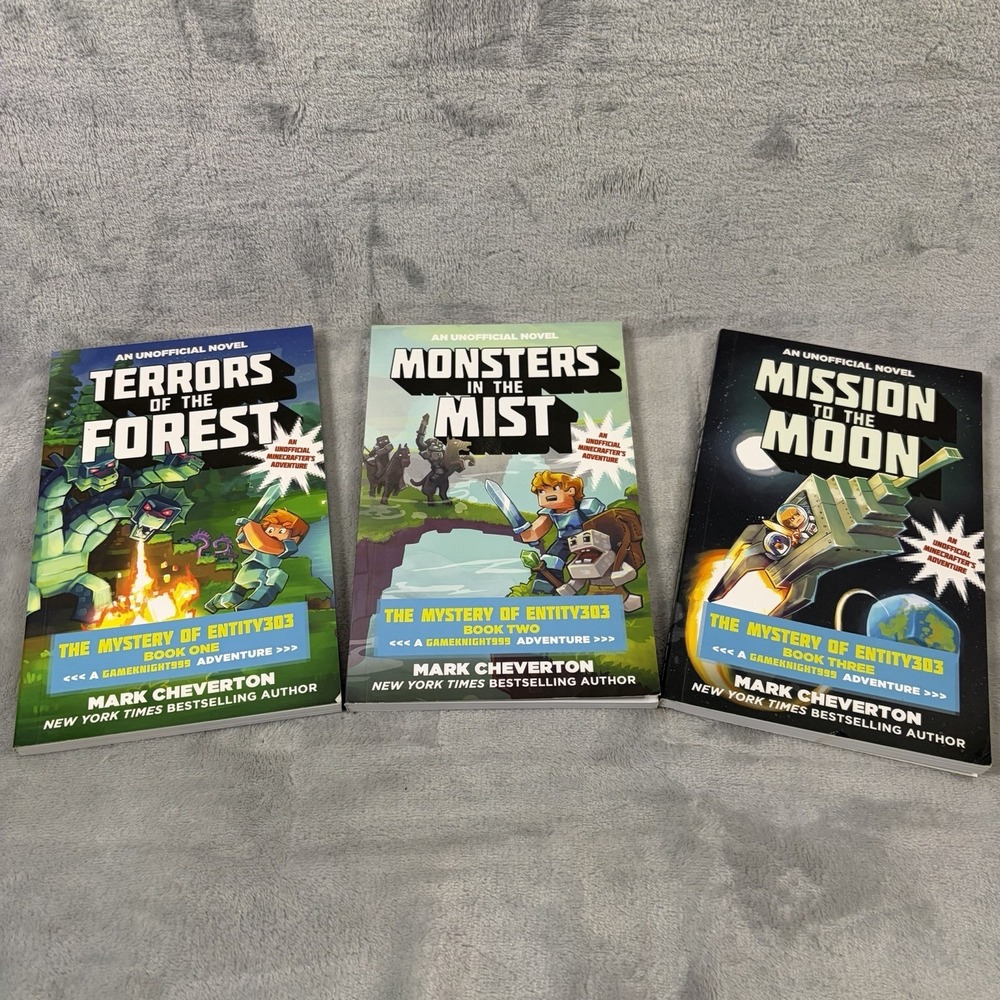 Minecraft Mystery of Entity303 Books 1-3 Lot Mark Cheverton Paperback Set